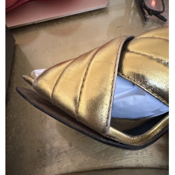 Gucci Napa Silk Gold Mules, size 38 - Picture 11 of 11